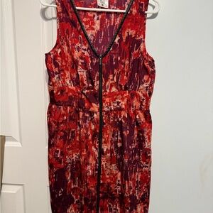 mac & jac Vibrant Red and Purple Midi Dress